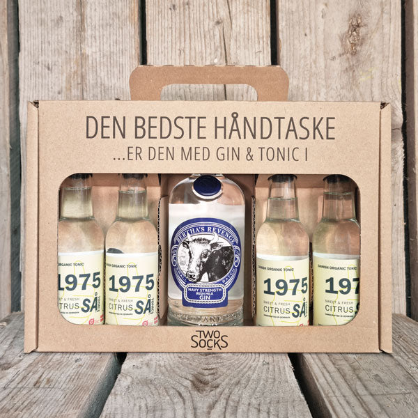 Bertha's Revenge Navy Strength Gin Håndtaske med SÅ 1975 Citrus Tonic